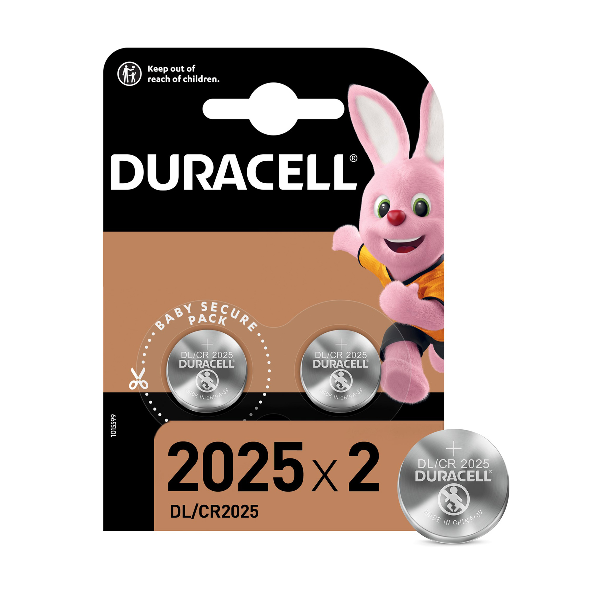 Літієві батарейки Duracell 3V 2025 монетного типу, 2 шт